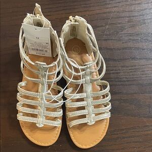 Cherokee Metallic Sandals with Tan Soles